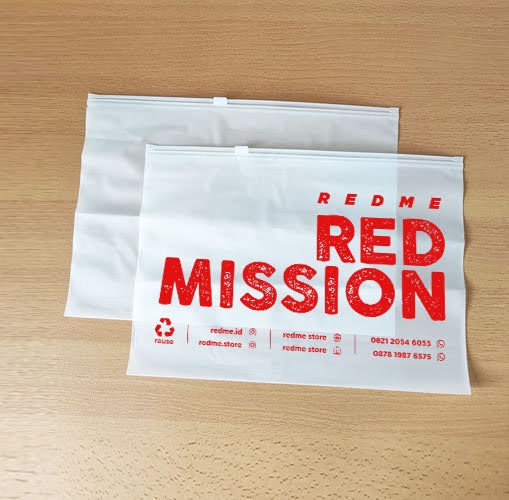 Contoh hasil sablon zipper pouch custom